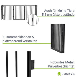 Metall Kaminschutzgitter 300 cm mit Tür und Befestigungsmaterial