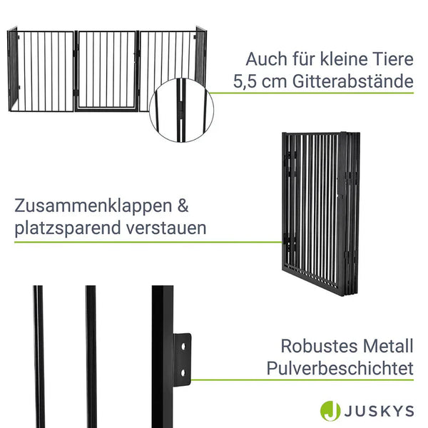 Metall Kaminschutzgitter 300 cm mit Tür und Befestigungsmaterial