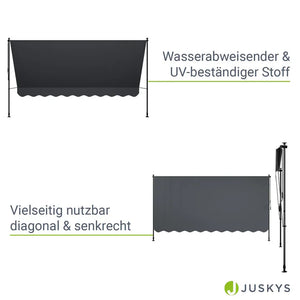 Klemmmarkise Kapstadt 350x120 cm Grau