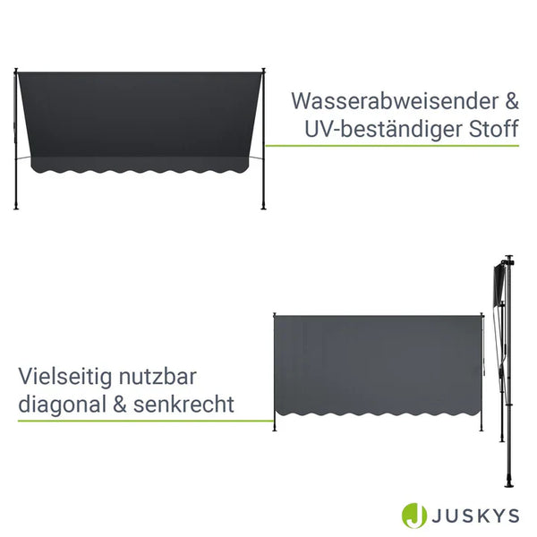 Klemmmarkise Kapstadt 350x120 cm Grau