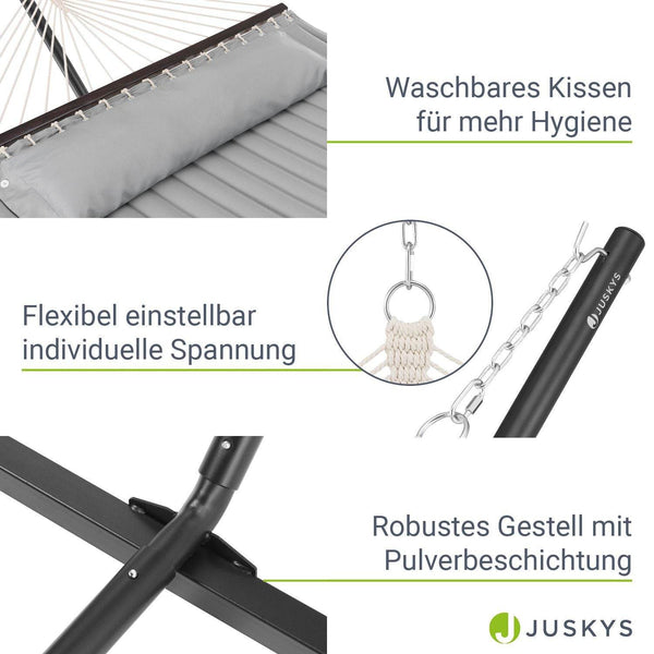 Hängematte Cata mit Gestell und Kissen - Hellgrau