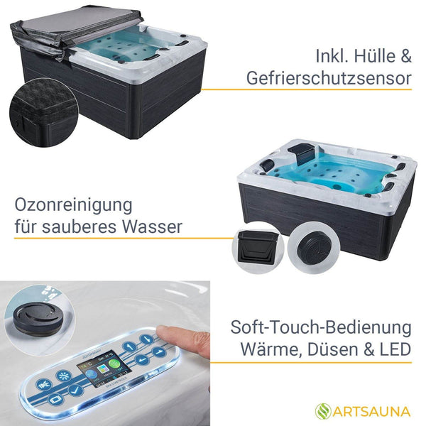 Outdoor Whirlpool Oasis mit LED Massagedüsen