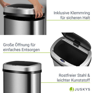 Automatischer Mülleimer mit Sensor - 50L Silber