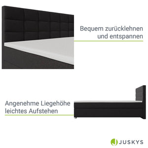 Boxspringbett Seattle 180x200 cm - Schwarz