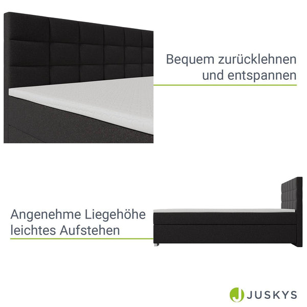Boxspringbett Seattle 180x200 cm - Schwarz