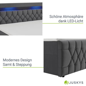 Boxspringbett Leona 180x200 cm - Grau