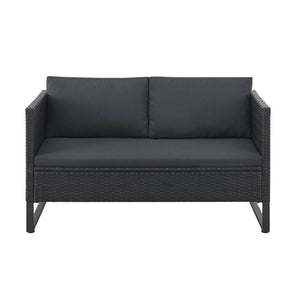 Modulare Polyrattan Lounge Santorini Schwarz