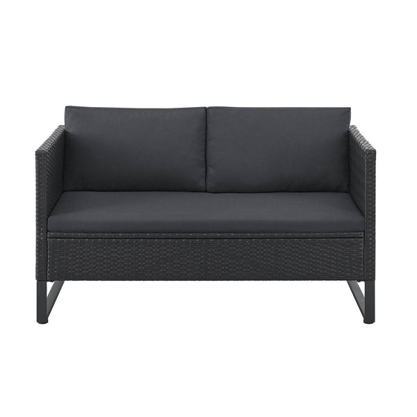 Modulare Polyrattan Lounge Santorini Schwarz