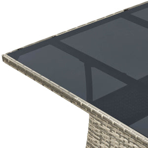 Eckiger Polyrattan Gartentisch Yoro 80x80 cm Grau