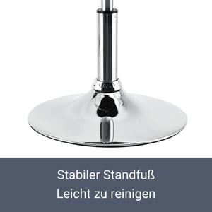 Schminktisch-Hocker Höhenverstellbar Tonia Weiss-Silber