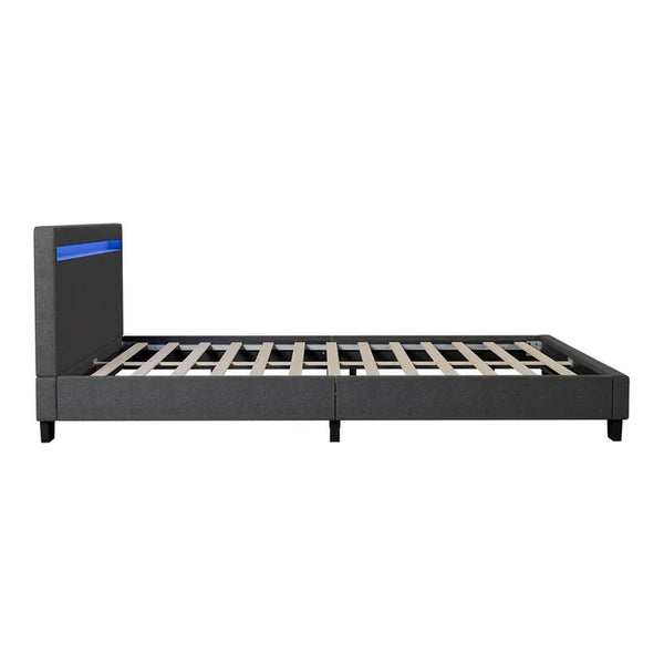 LED Polsterbett Verona 120 x 200 cm grau