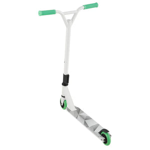 Stunt Scooter Futuristic in Weiss Grün Trick Roller mit 360° Lenkung