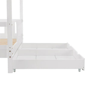 Kinderbett Marli 80 x 160 cm mit Bettkasten und Lattenrost Weiss