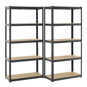 2er Set Lagerregal Basic 180 x 90 x 40 cm in Grau