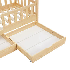 Kinderbett Marli 80 x 160 cm mit Bettkasten und Lattenrost Natur