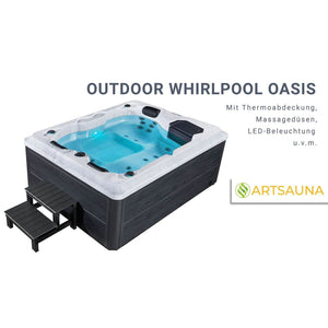 Outdoor Whirlpool Oasis mit LED Massagedüsen