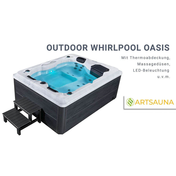 Outdoor Whirlpool Oasis mit LED Massagedüsen