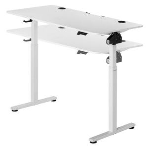 Elektrisch verstellbarer Schreibtisch 120x60 cm Weiss