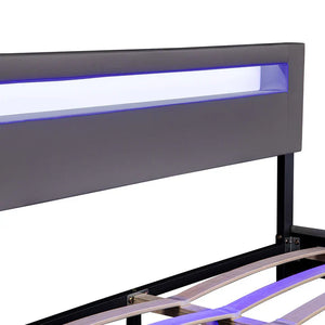 LED Polsterbett Paris 180x200 cm mit Lattenrost Dunkelgrau