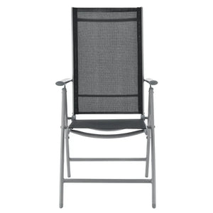 Aluminium Gartengarnitur Milano 9-teilig mit Tisch und 8 Stühlen silbergrau