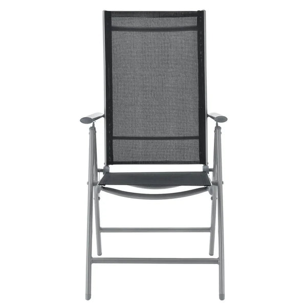 Aluminium Gartengarnitur Milano 9-teilig mit Tisch und 8 Stühlen silbergrau