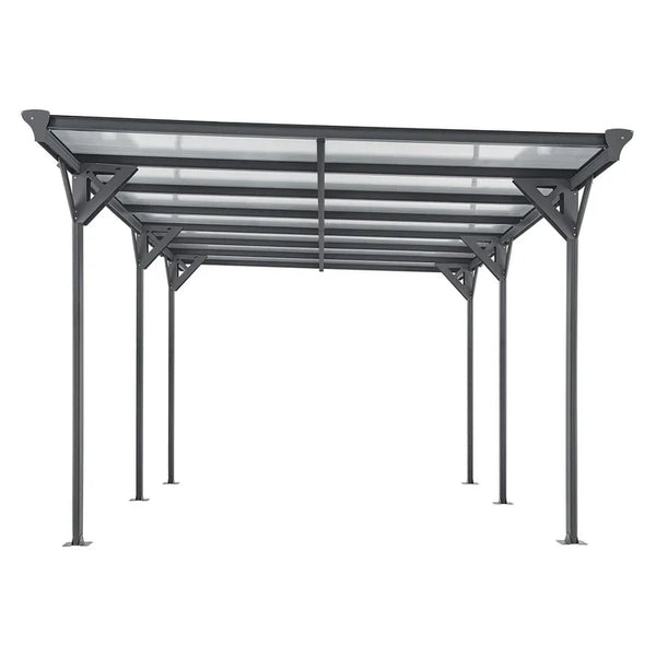 Carport mit Flachdach 5 x 3 m in Dunkelgrau