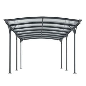 Carport mit Bogendach Stellplatz 5 x 3 m in Dunkelgrau