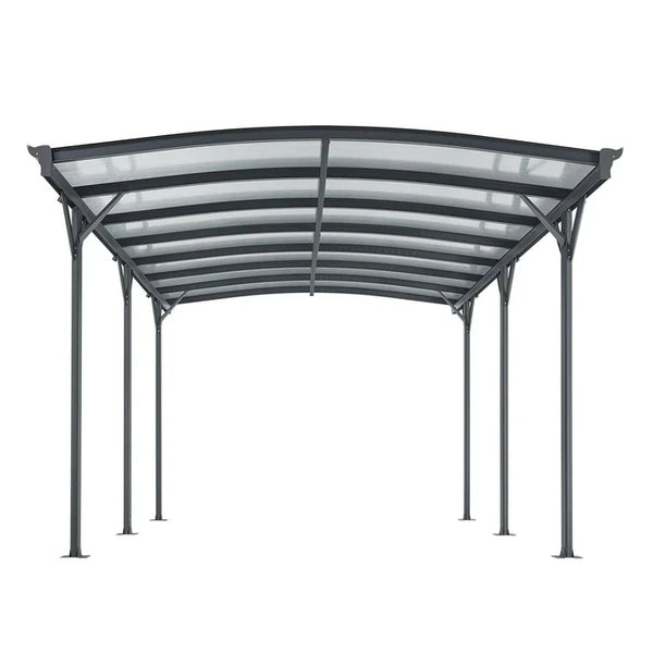 Carport mit Bogendach Stellplatz 5 x 3 m in Dunkelgrau