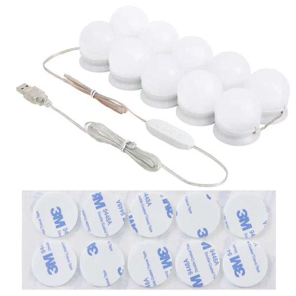 Schminktisch Bella mit LED Beleuchtung Frisiertisch mit Spiegel und viel Stauraum Weiss