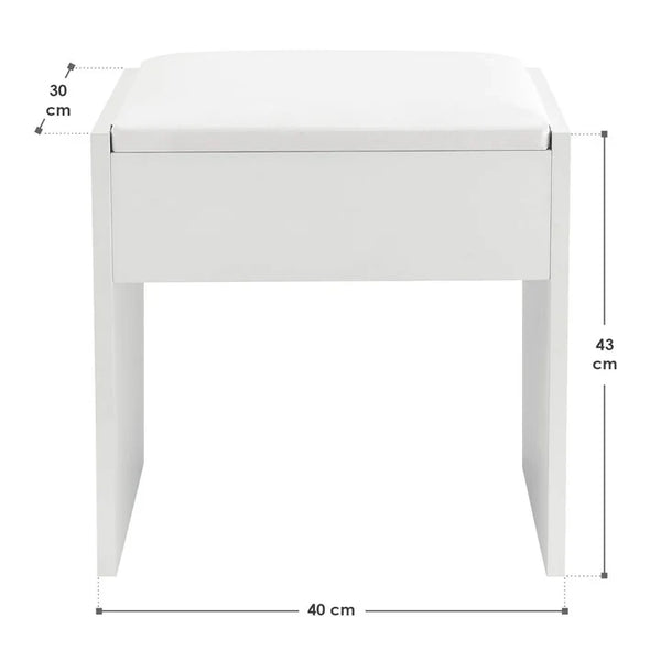 Schminkhocker Melly in Weiss
