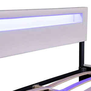 LED Polsterbett Paris 180x200 cm mit Lattenrost Weiss
