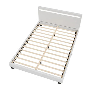 LED Polsterbett Paris 140 x 200 cm mit Lattenrost weiss