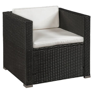 4-teilig Polyrattan Lounge Sitzgarnitur Punta Cana L schwarz
