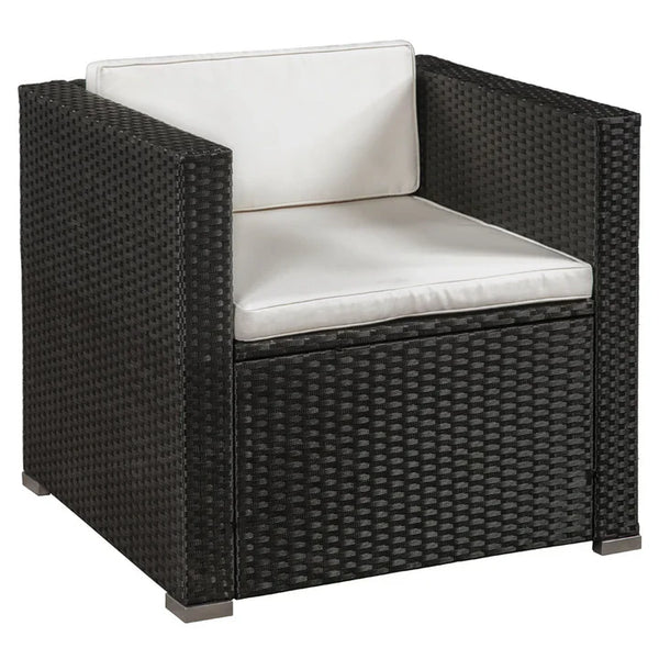 4-teilig Polyrattan Lounge Sitzgarnitur Punta Cana L schwarz