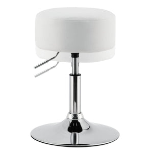 Schminktisch-Hocker Höhenverstellbar Tonia Weiss-Silber