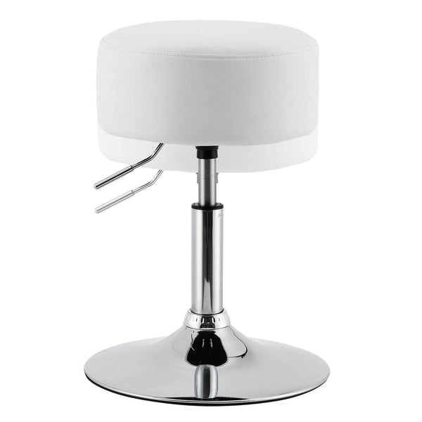 Schminktisch-Hocker Höhenverstellbar Tonia Weiss-Silber