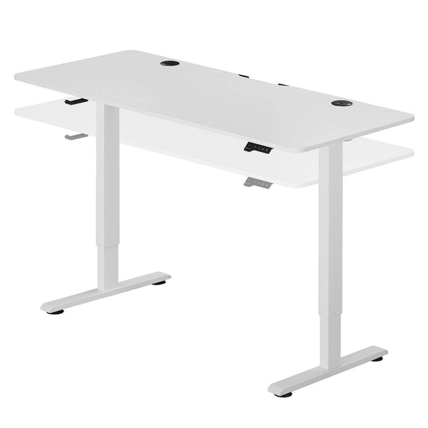 Elektrisch verstellbarer Schreibtisch 140x60 cm in Weiss