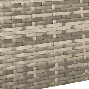 Eckiger Polyrattan Gartentisch Yoro 80x80 cm Grau