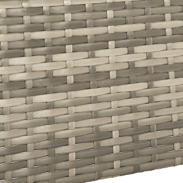 Eckiger Polyrattan Gartentisch Yoro 80x80 cm Grau