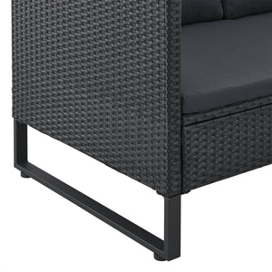 Modulare Polyrattan Lounge Santorini Schwarz