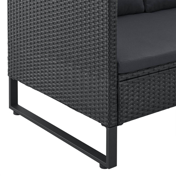 Modulare Polyrattan Lounge Santorini Schwarz