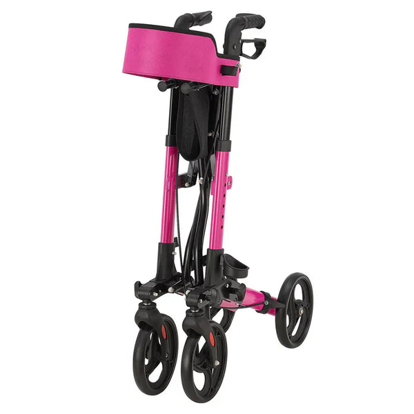 Aluminium Rollator Vital klappbar mit Sitzfläche & Einkaufstasche in lila