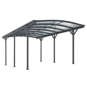 Carport mit Bogendach Stellplatz 5 x 3 m in Dunkelgrau