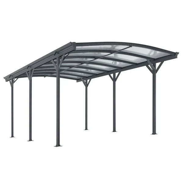 Carport mit Bogendach Stellplatz 5 x 3 m in Dunkelgrau