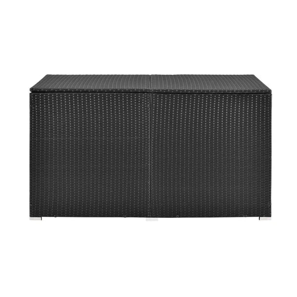 Polyrattan Auflagenbox Ikaria schwarz mit Deckel 950 Liter