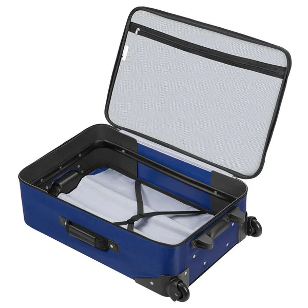 Trolley Kofferset Athen - Blau 5-teiliges Set mit 2 Trolleys, Umhänge- und 2 Kosmetiktaschen