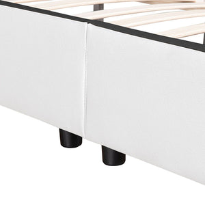 Polsterbett Sevilla 180 x 200 cm LED-Beleuchtung und Lattenrost weiss