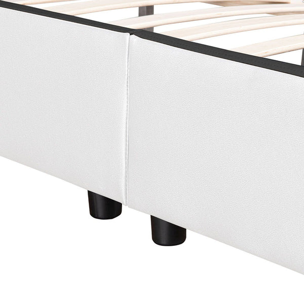 Polsterbett Sevilla 180 x 200 cm LED-Beleuchtung und Lattenrost weiss