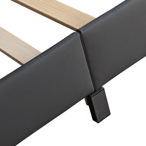 LED Polsterbett Paris 180x200 cm mit Lattenrost Dunkelgrau