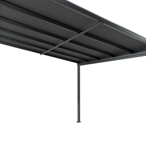 Aluminium Terrassendach Borneo 3x3m mit Doppelsteg-Platten in dunkelgrau